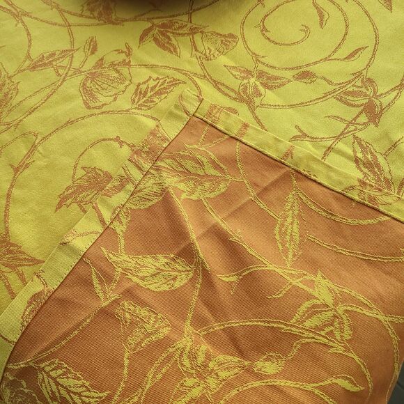 Garnier linge de table Thiebaut Cotton French Tablecloth yellow orange 67x94 new - Picture 4 of 10